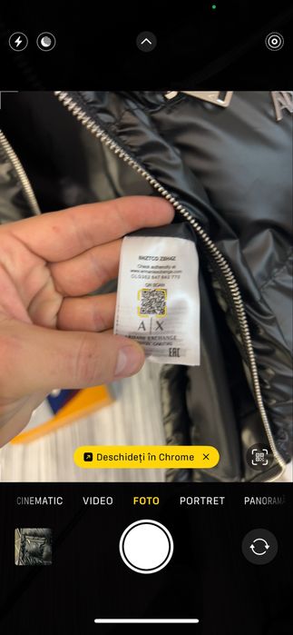 Vesta Armani Exchange puffer , neagra , premium - marimi s-xxl