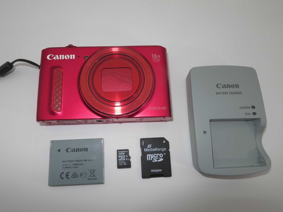 Canon PowerShot SX610 компактен цифров фотоапарат, дигитална камера 18х оптичен зум, Wi-Fi, Full-Hd видео, състояни като НОВО, работи отлично