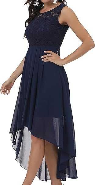 Rochie de seara eleganta, Navy-blue, dantela, REDUSA de la 280RON