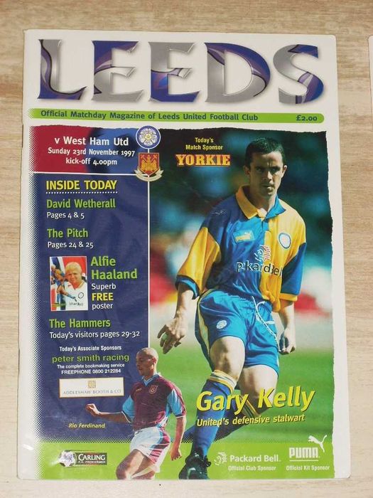 Лийдс Юнайтед оригинални английски футболни програми 1997, 1999, 2002