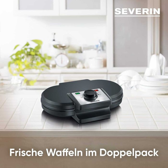Гофретник Severin Double Waffle Maker, леко спуката и залепена дръжка