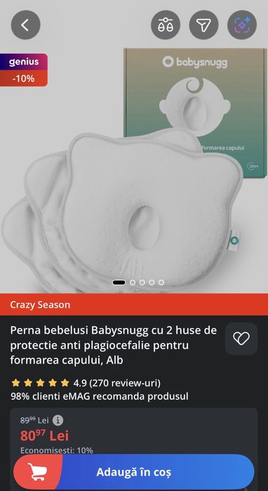 Perna bebelusi anti plagiocefalie