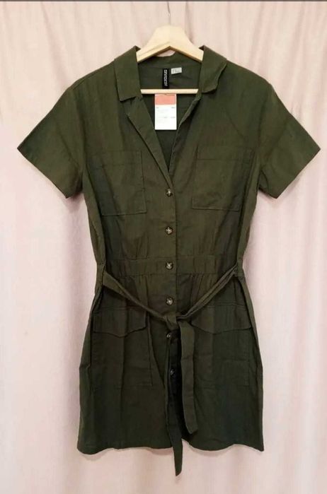 Платье-пиджак летнее H&M ,хлопок 100%, цвет хаки, р. 46