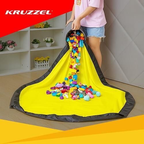 Кош за играчки и блокчета с постелка kruzzel 19556