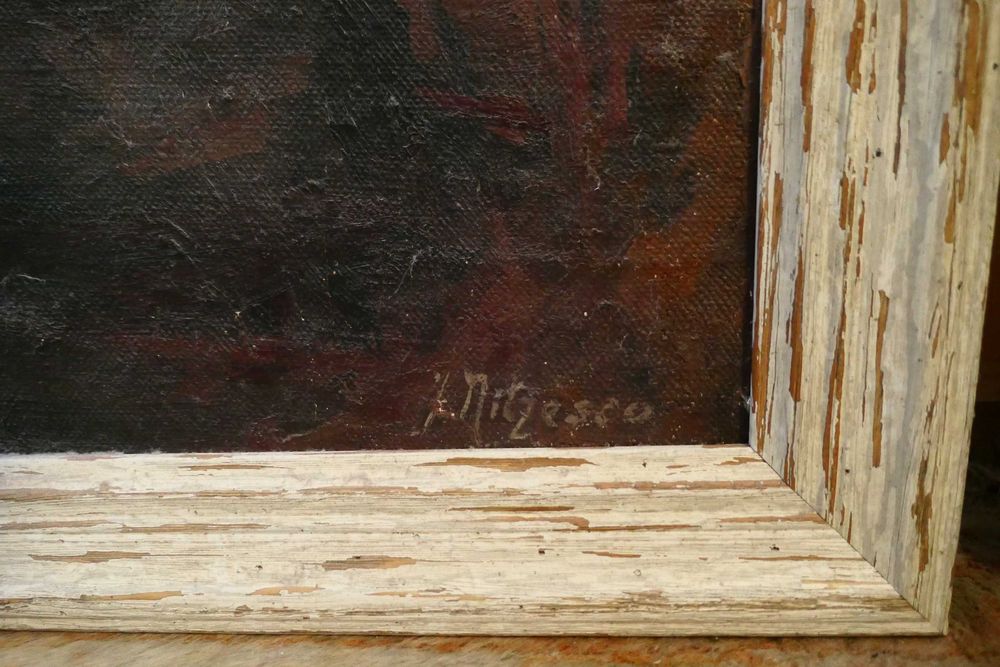 Jean Nitescu - Autoportret - Ulei pe Panza 115/90cm Rama Lemn Cadru