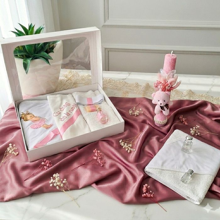 Trusouri +lumânare botez fetita/băiețel