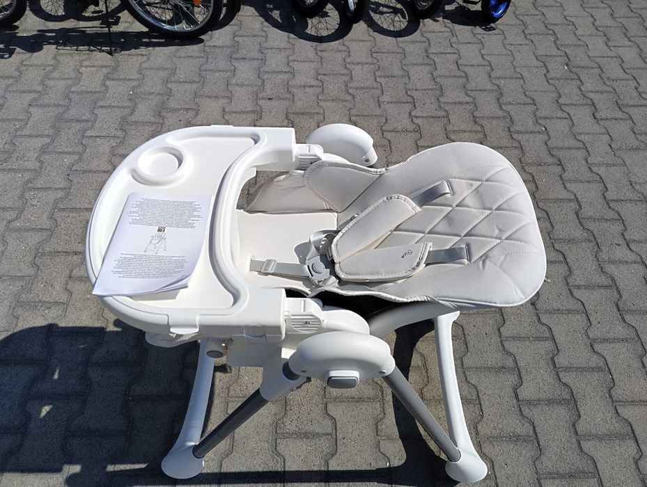 MONI Кожен стол за хранене RICO бял