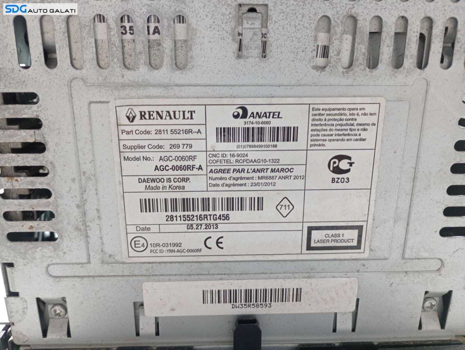 Unitate Radio CD Player USB Dacia Logan 2 2012 - 2018 Cod 281155216R [LC0898]