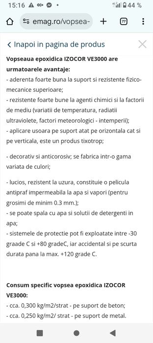 Vopsea epoxidica izocor ve3000