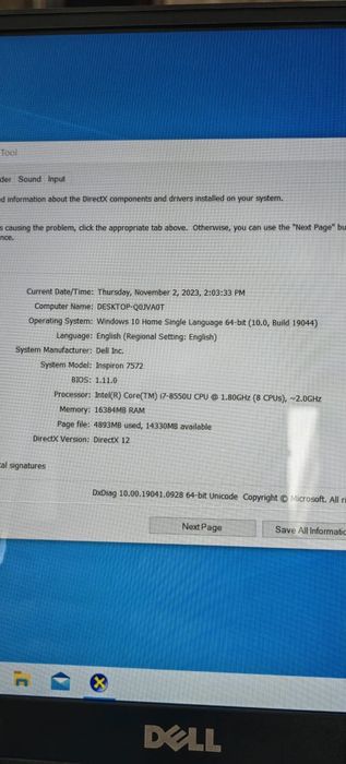 Dell Inspiron 15 7572 I7