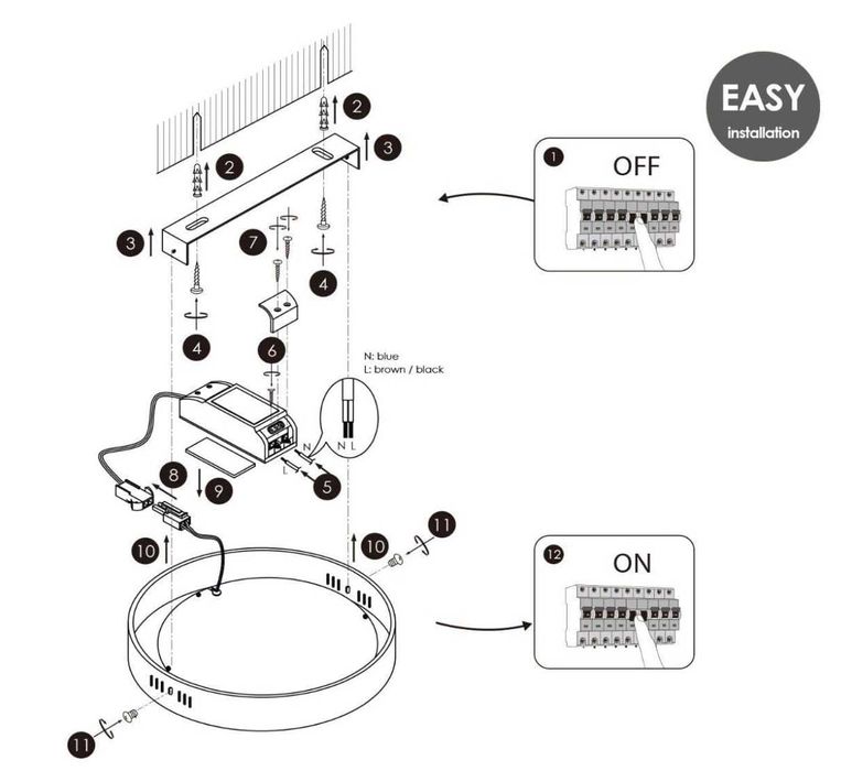 Модерна LED Медна Таванна Лампа 22/22/3,5 см 15 W 1500 lm 3000 K
