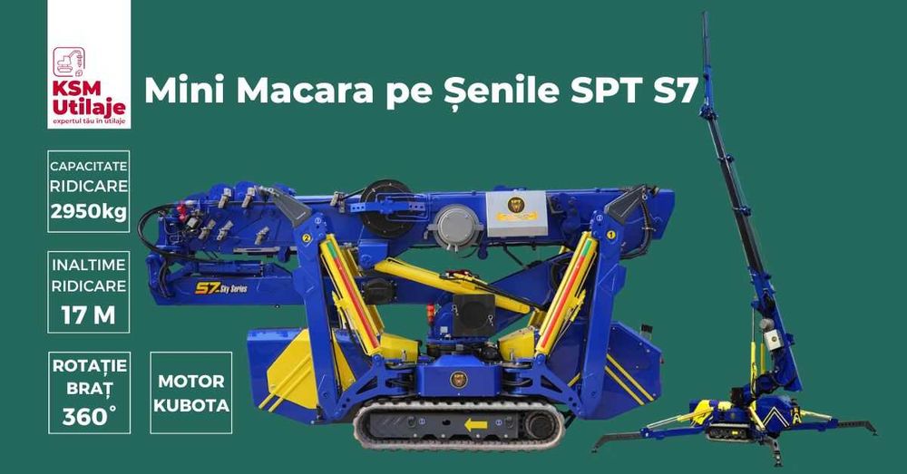 Mini Macara Spider Hibrid SPT S7 3t 17m Jib Inclus Stoc KSM