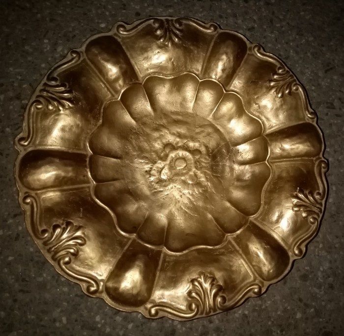 Farfurie, aplica de perete antica din bronz masiv de dimensiuni impres