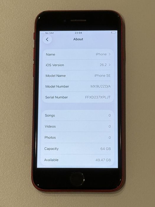 iPhone SE2020 Red 94% battery