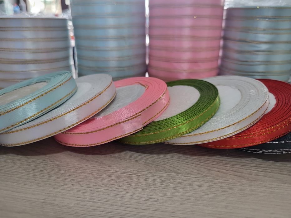 Атласные ленты с люрексом