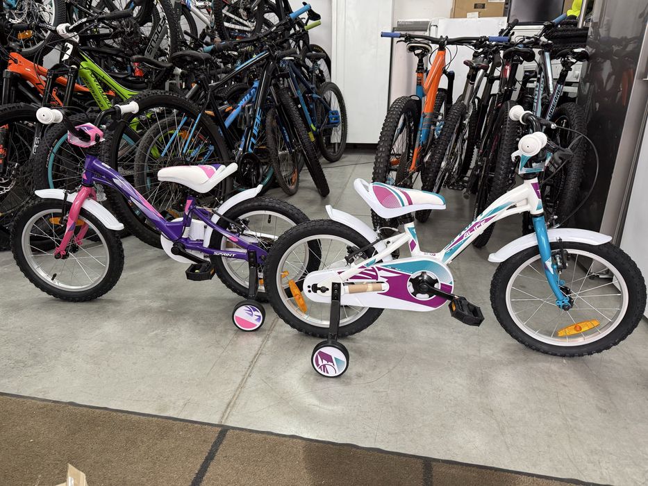 Ново !!Детски велосипед SPRINT - Alice, 16", 203 mm, бял/лилав