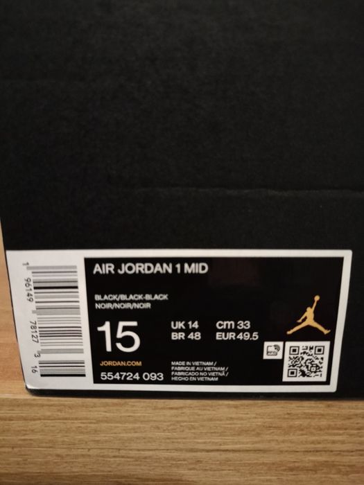 Air Jordan 1 mid номер 49.5