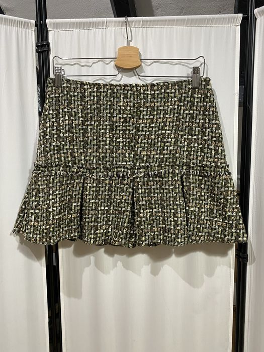 Мини пола от вълнен туид Max & Co в зелено