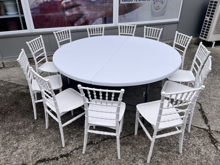 Маса за кетъринг куфар кръгла/ столове шивари