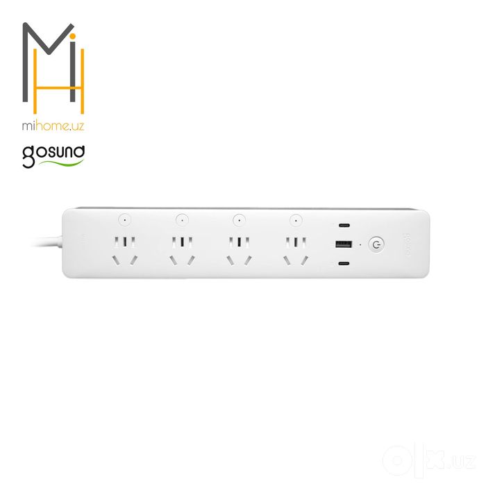 Умный удлинитель Xiaomi Gosund Smart Power Strip 4 розетки, USB, 2 пор