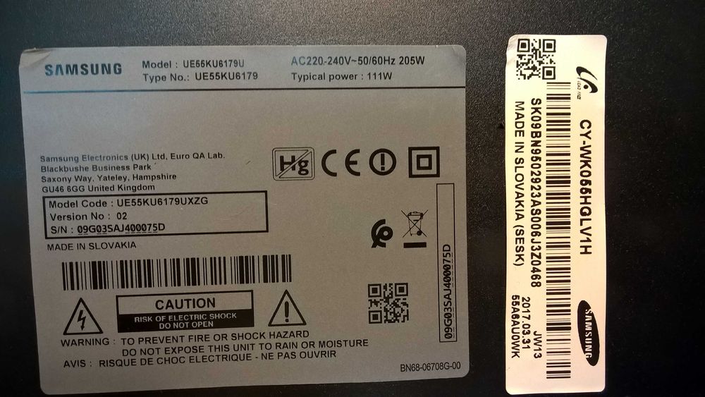 Samsung Main Board BN94-11378B UE55KU6179UXZG