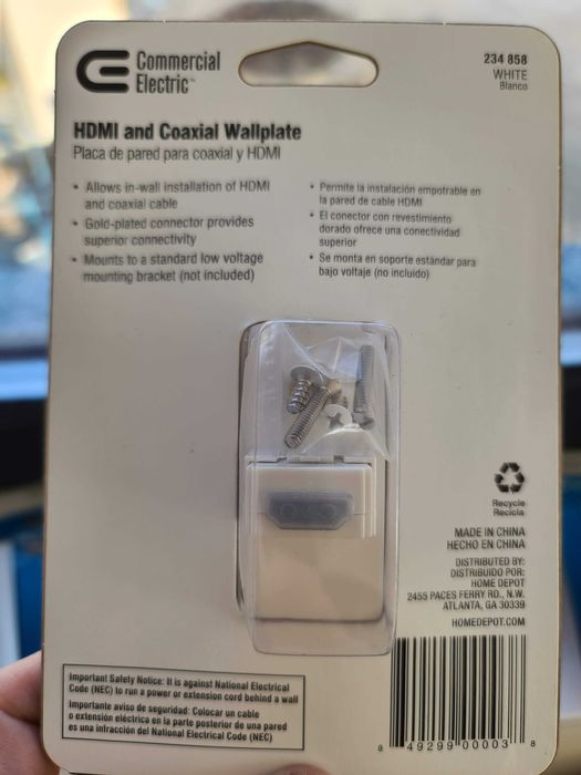 Conector HDMI+Coaxial pentru perete