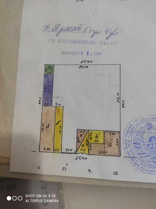 Срочно сотилади иппадром беш коргон махалласида 8 сотих уй ер нархида