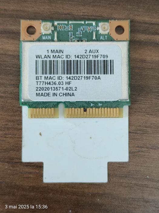 Vând placă wireless laptop Acer aspire E1