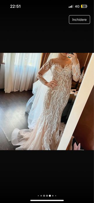 Rochie de mireasa Oksana Mukha model Elody stare foarte buna 38