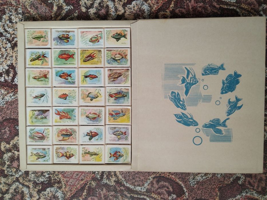 Коллекция спичек "Аквариум" 1978 года выпуска.В комплекте 28 коробков