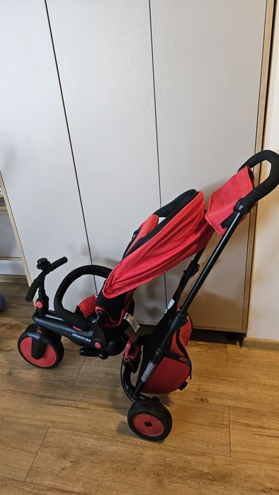 Tricicleta pentru copii Smart Trike STR7 Rosu 7 in 1 ultrapliabila, spatar reglabil, sistem patentat Touch Steering