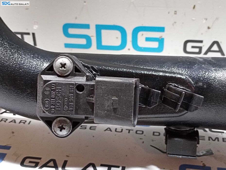 Tub Tubulatura Conducta Admisie Presiune Aer Intercooler cu Senzor Presiune Volkswagen Passat B5 B5.5 1.9 TDI 1997 - 2005 Cod 8D0145840L 0281002177 [M5386]