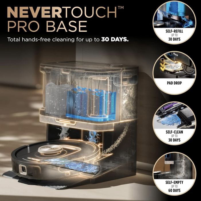 Прахосмукачка робот  Shark PowerDetect NeverTouch PRO  5 технологии PowerDetect, NeverStuck, база NeverTouch Pro