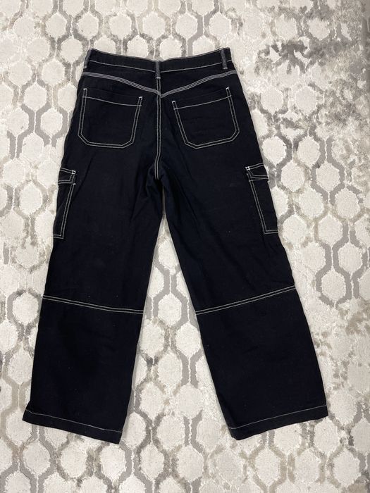 джинсы карго с белыми нитками