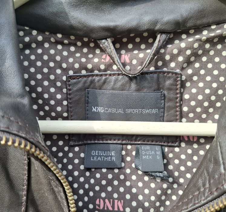 Geaca de piele Mango femei marimea M/L