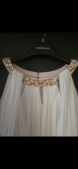 Rochie eleganta alb cu roz