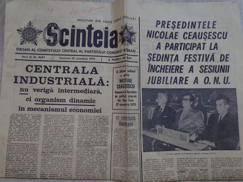 Vand ziare vechi Drapelul rosu 1972 , Scanteia din 1970
