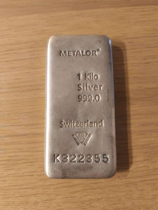 Инвестиционно  Сребро 1 кг. Кюлче  Metalor