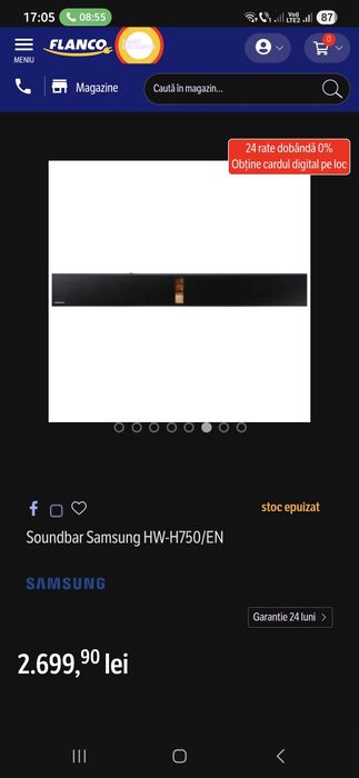 Vand  soundbar samsung am doar soundbarul  perfect functional