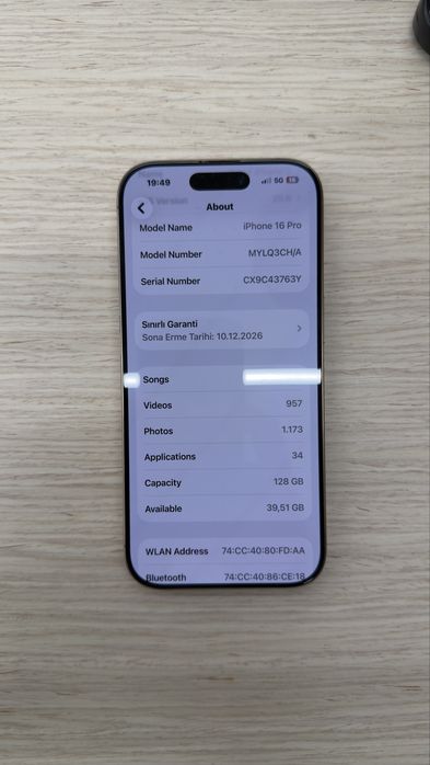Iphone 16 pro 128GB titanium