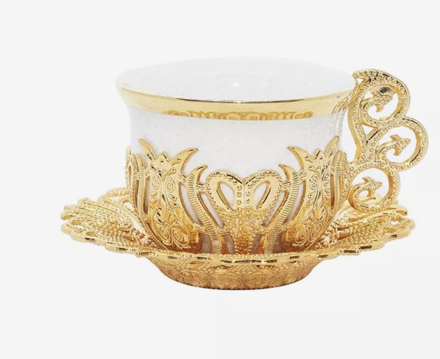 Луксозен комплект сервиз за кафе гръцко турско арабско кафе