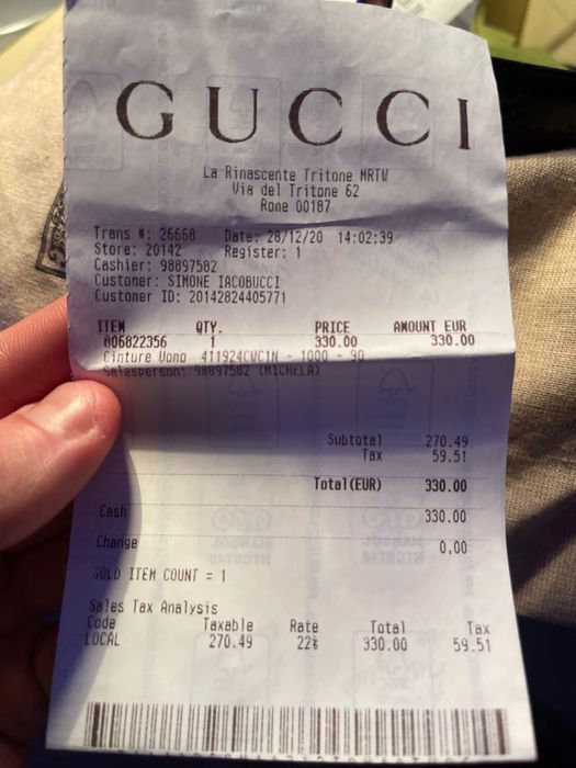 Cureaua Gucci originala cu bon, ca noua