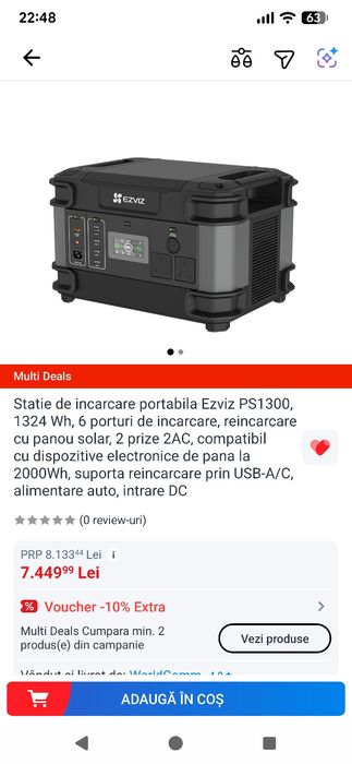 Statie de incarcare portabila Ezviz PS1300, noua, garantie