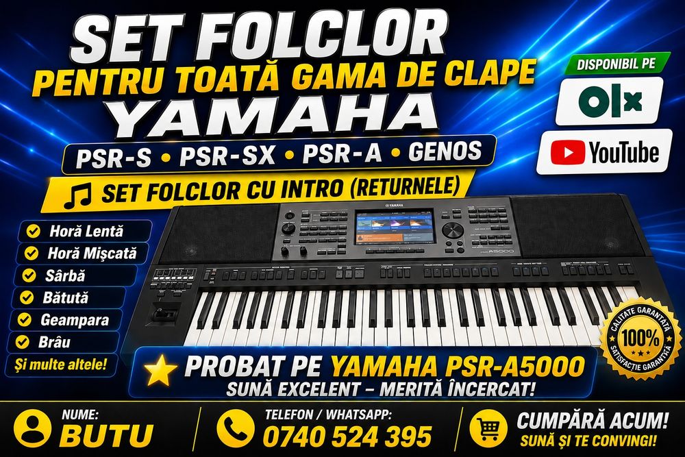 Program folclor Yamaha pentru toată seria Tyros, Genos și Psr Sx, A