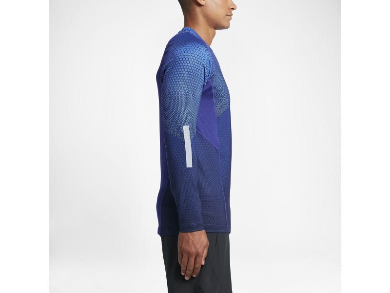 НОВА синя фланела блуза горнище екип NIKE PRO HYPERWARM размер L САЩ