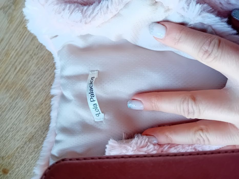 Прекрасно розово плюшено детско яке момиче Lola Palacios размер 86/92