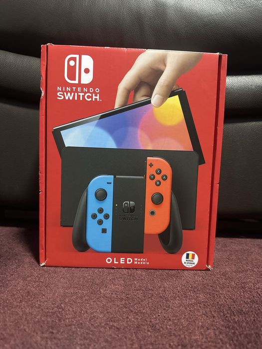 Nintendo switch oled cu geanta si jocul minecraft