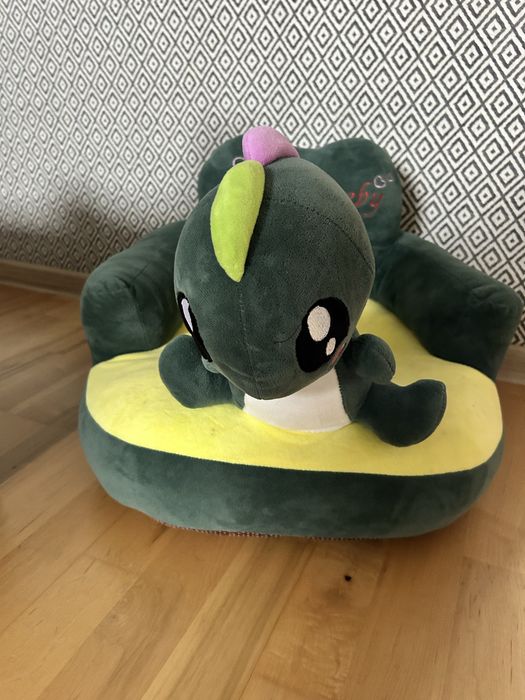 Fotoliu copii culoare verde cu galben, foarte lejer