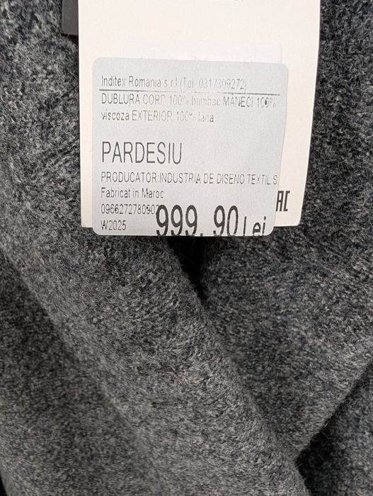 Palton 100 % lână