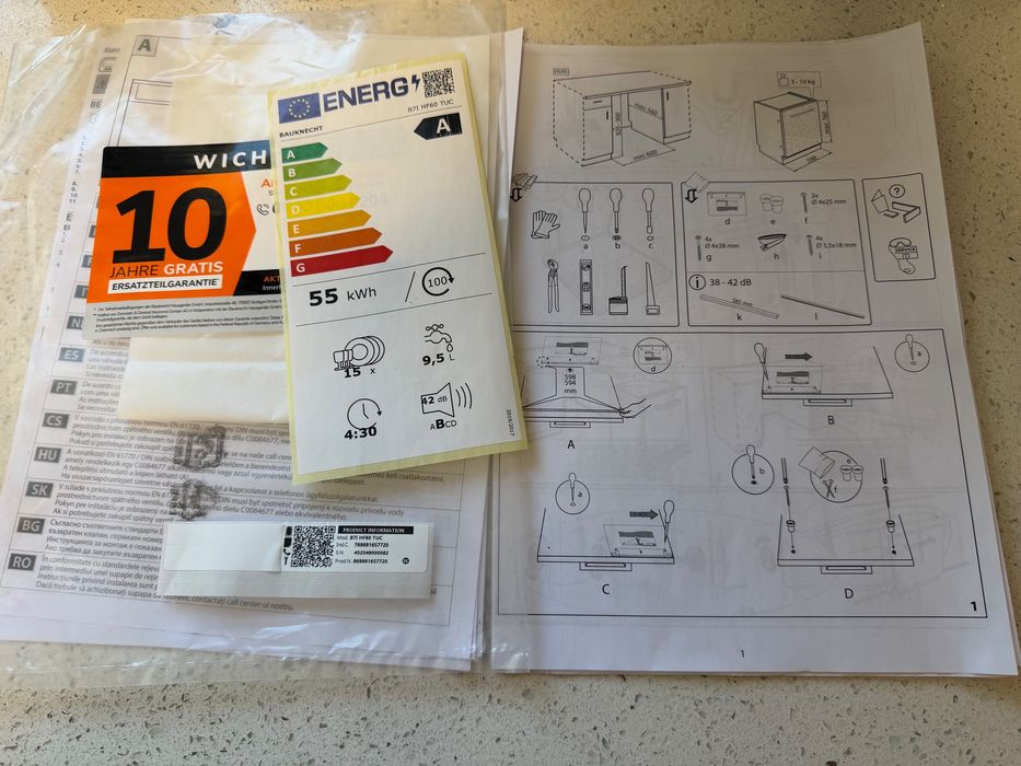 Masina de spalat vase incorporabila Neff, Beko, Bauknecht